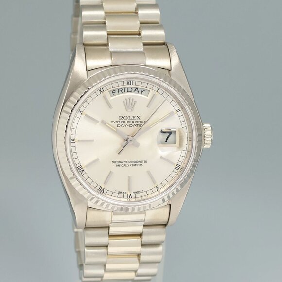 Rolex President Silver Day Date 36mm Watch with Box - Picture 7 of 7